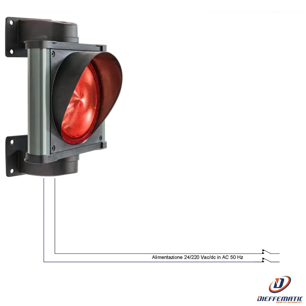 Semaforo Luce Rossa 24 Led Ø Vetro 141 Mm 24/220V Ip66 Securvera Sv-Lrslauelrb
