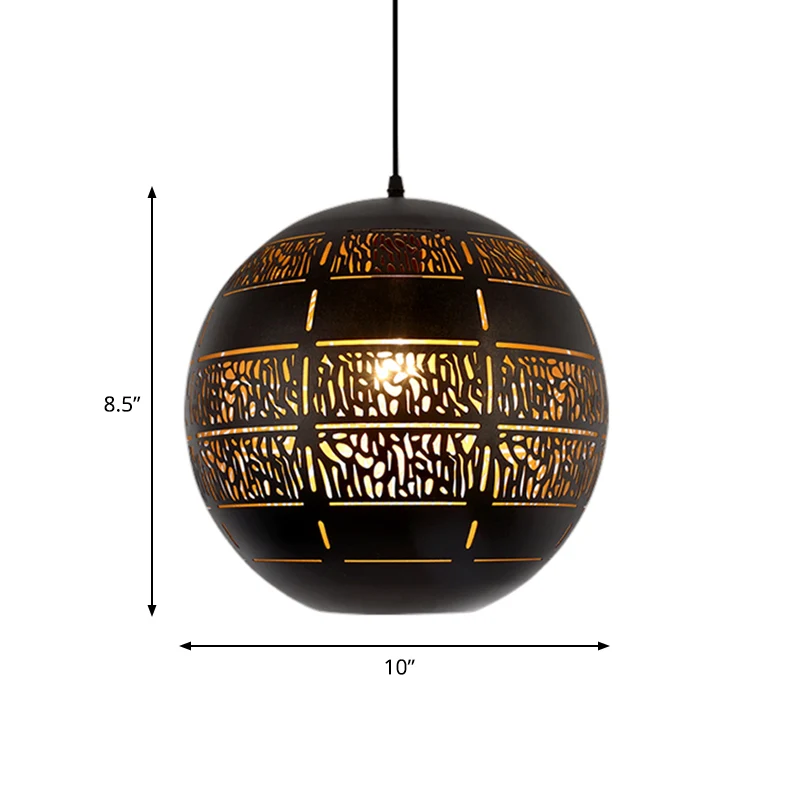 Sphere Down Lighting Lampe à suspension décorative en métal à 1 ampoule, bronzé, 10"/12" de large