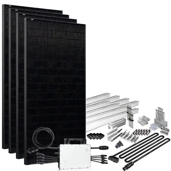 Système solaire Offgridtec Solar-Direct 1640W HM-1500 Full Black Connexion Schuko - Câble de connexion 5m - Kit de montage...