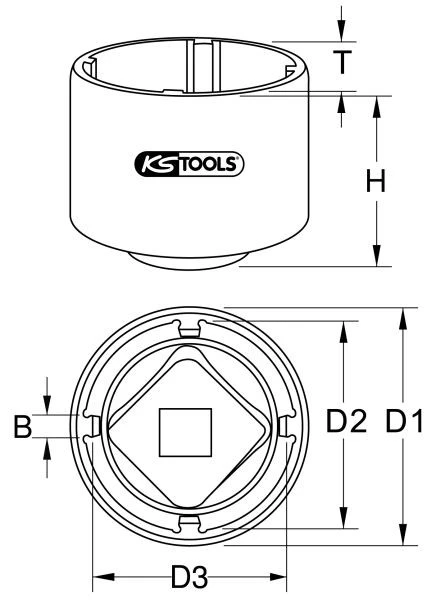 KS Tools Clé à contre-écrou 3/4" avec 4 broches pour Scania 72/80 mm 450.0235 se procurer à bas prix avec mesure...