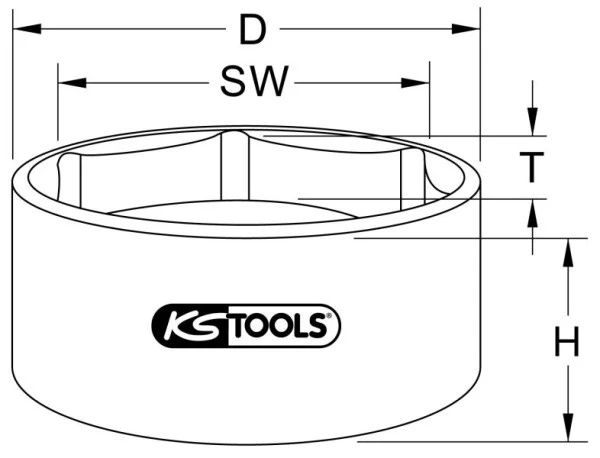 KS Tools Clé pour écrous d'essieu 3/4" hexagonale courte 130 mm 460.0115 commander à bas prix