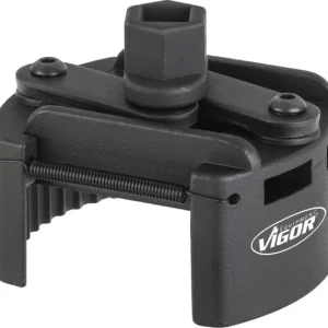 Certifié OEM Clé pour filtre à huile VIGOR 80 - 115 mm universelle six pans extérieurs 22 mm carré creux 125 mm (1/2 pouce...