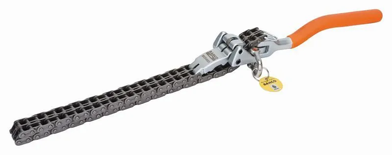 Clé pour filtre à huile à chaîne Bahco avec manille étrier TAHBE64520 commander à bas prix avec bac de récupération