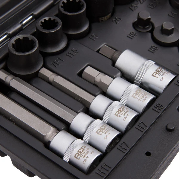 Jeu de clés à douilles pour étrier de frein RepTools 17 pièces XXL-118903 se fournir à bas prix