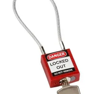 Serrure de sécurité compacte Brady majeur à division différente avec support de câble 200 mm rouge 244333 acheter à bas pr...