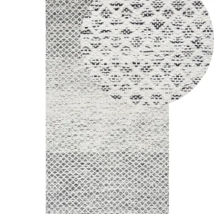 Area Rug 80 x 150 Noir jais and White GEMLIK