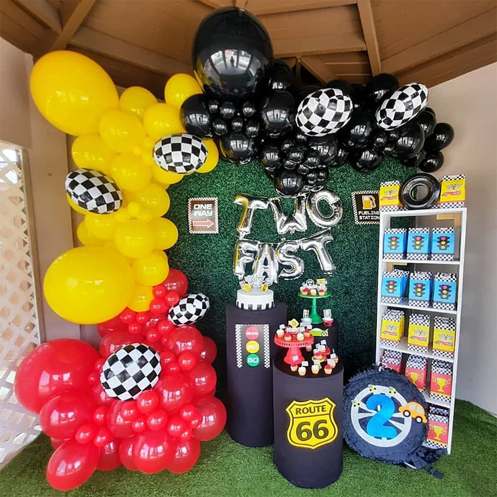 Coffre de rangement Ensemble de Décoration de Fête en Film de Ballon de Voiture de Course BA27