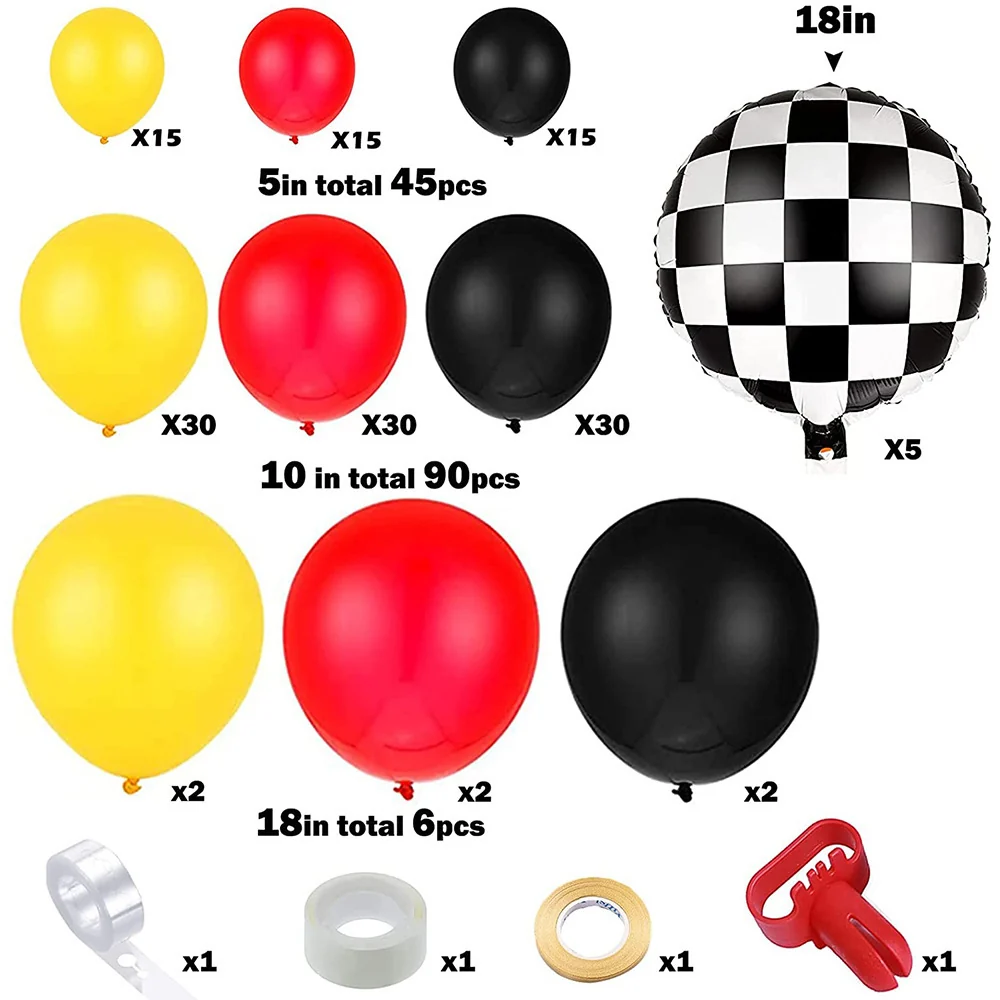 Coffre de rangement Ensemble de Décoration de Fête en Film de Ballon de Voiture de Course BA27