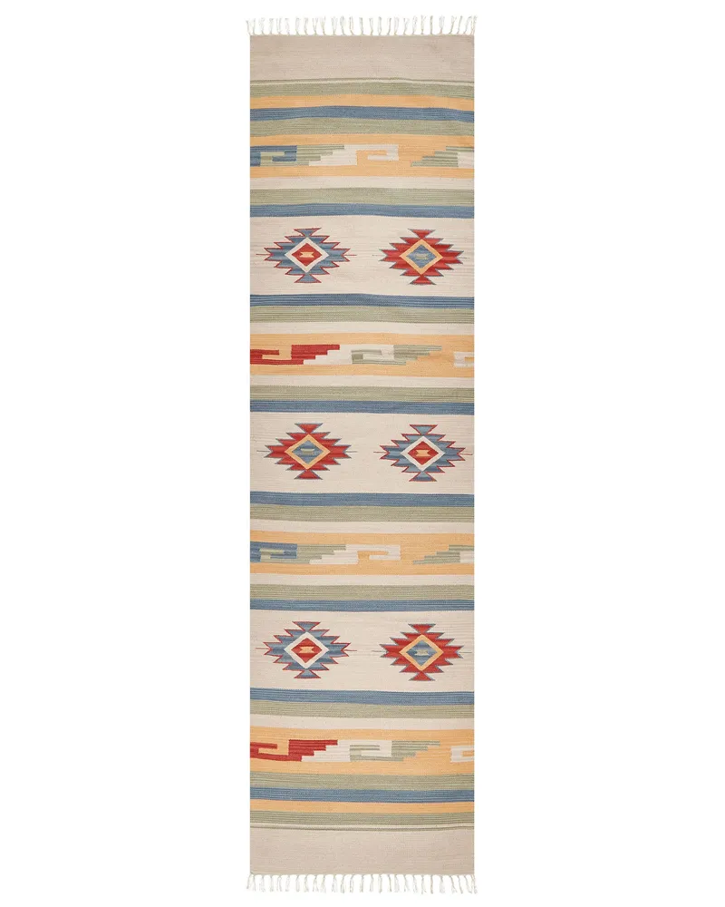 Coton bio Kilim Runner Rug 80 x 300 cm Multicolour APARAN