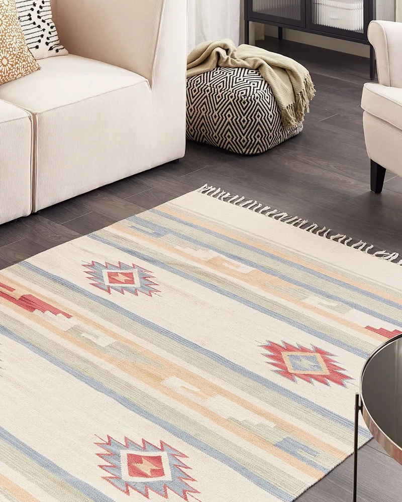 Coton peigné Kilim Rug 140 x 200 cm Multicolour APARAN