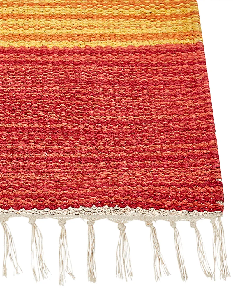 En coton pur Kilim Area Rug 80 x 300 cm Multicolour KAMARIS