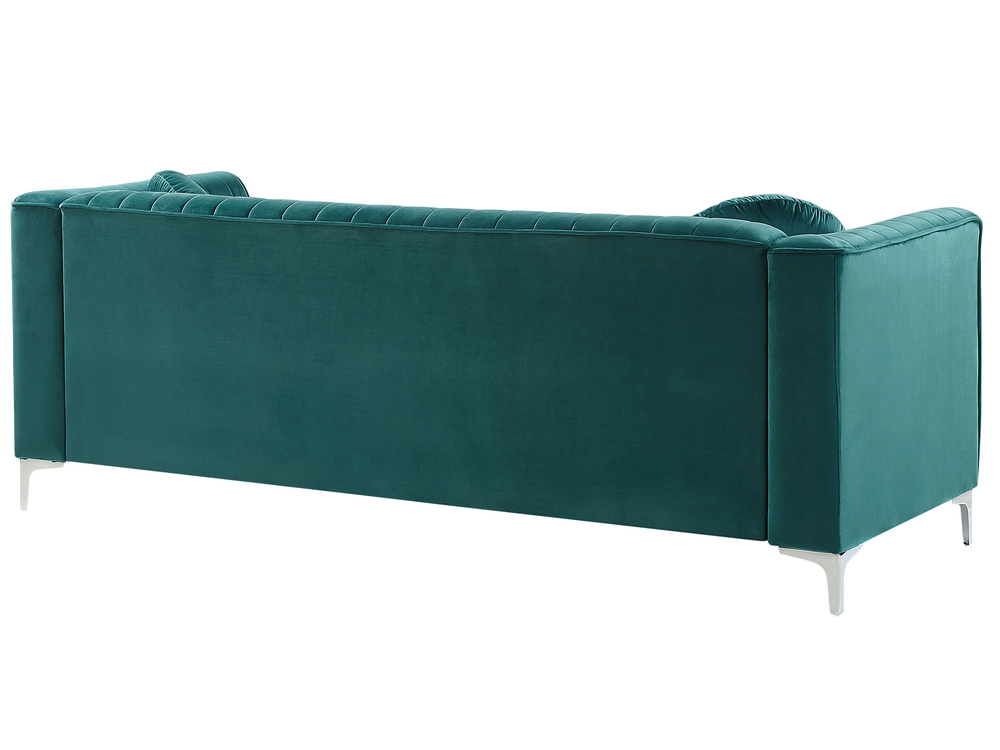 Left Hand Panne Corner Sofa Green TIMRA