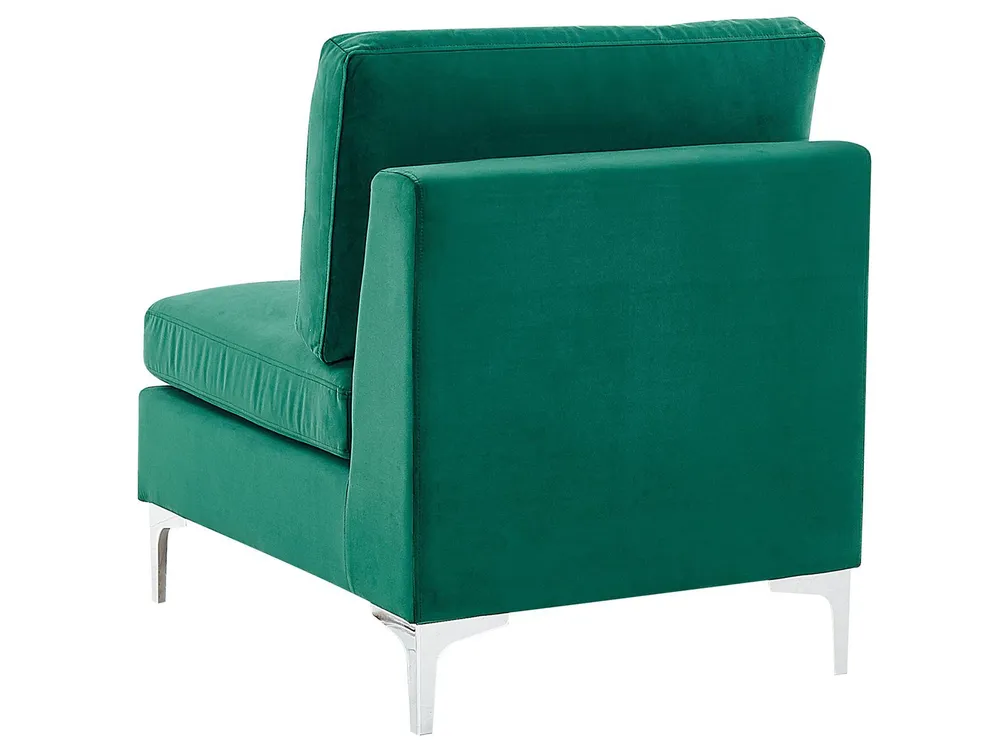 Left Hand 6 Seater Combinable Velvet Corner Sofa Ottoman Green EVJA