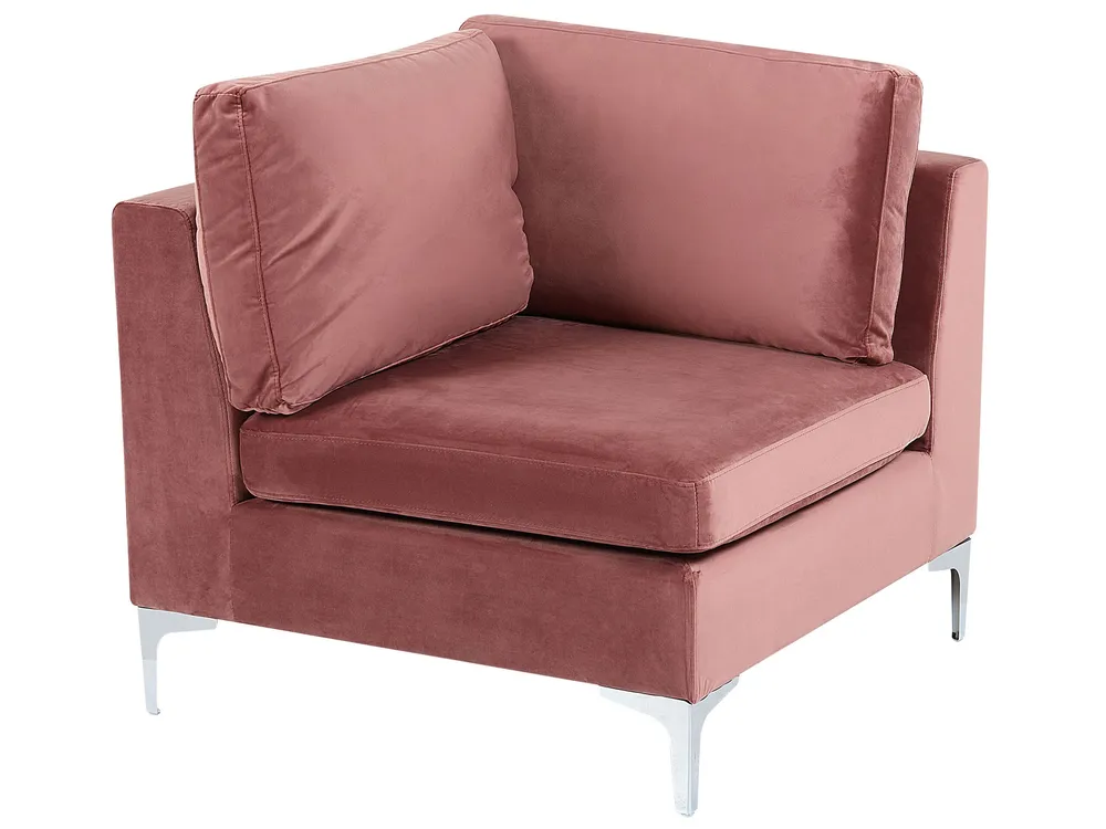 Left Hand 4 Seater Modular Velvet Corner Sofa Rose vif EVJA