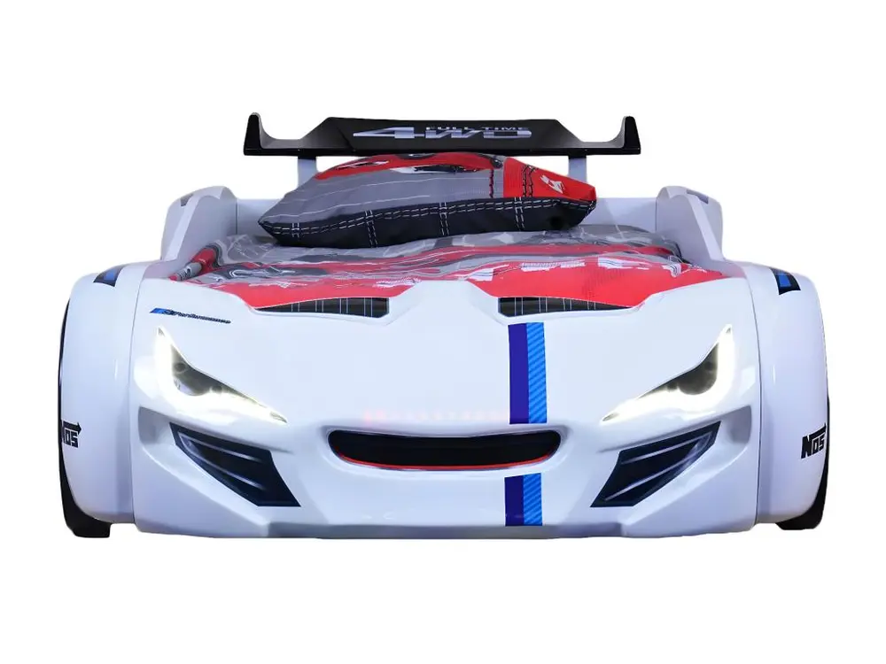 Lit voiture de course turbo V1 noir 90x190 | Livraison Rapide