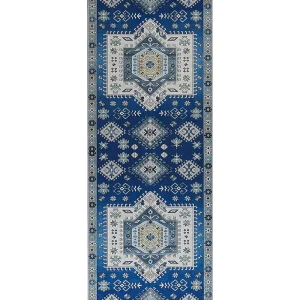 Runner Rug 80 x 200 cm Blue and Sable PARVAKADLI