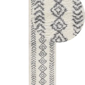 Shaggy Runner Rug 80 x 300 cm Blanc pur and Grey AYRUM