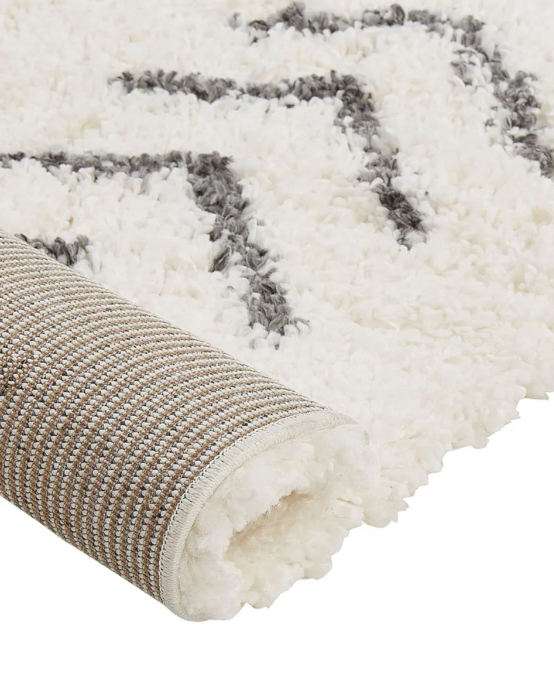 Shaggy Runner Rug 80 x 300 cm Blanc pur and Grey AYRUM