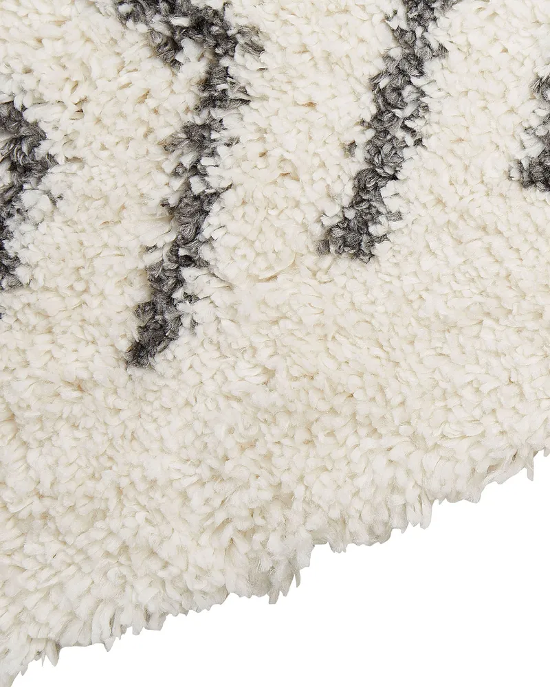 Shaggy Runner Rug 80 x 300 cm Blanc pur and Grey AYRUM