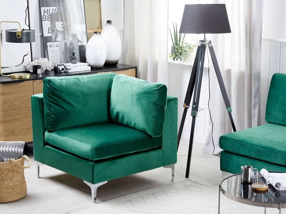 En velours Corner Section Green EVJA