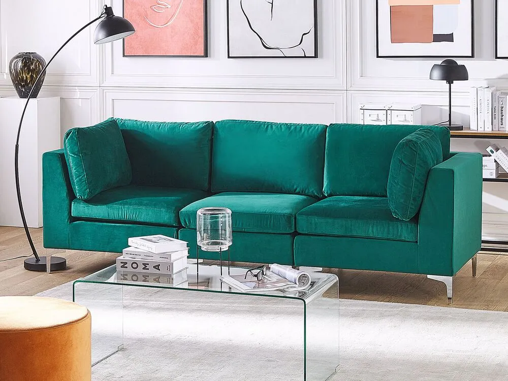 En velours Corner Section Green EVJA