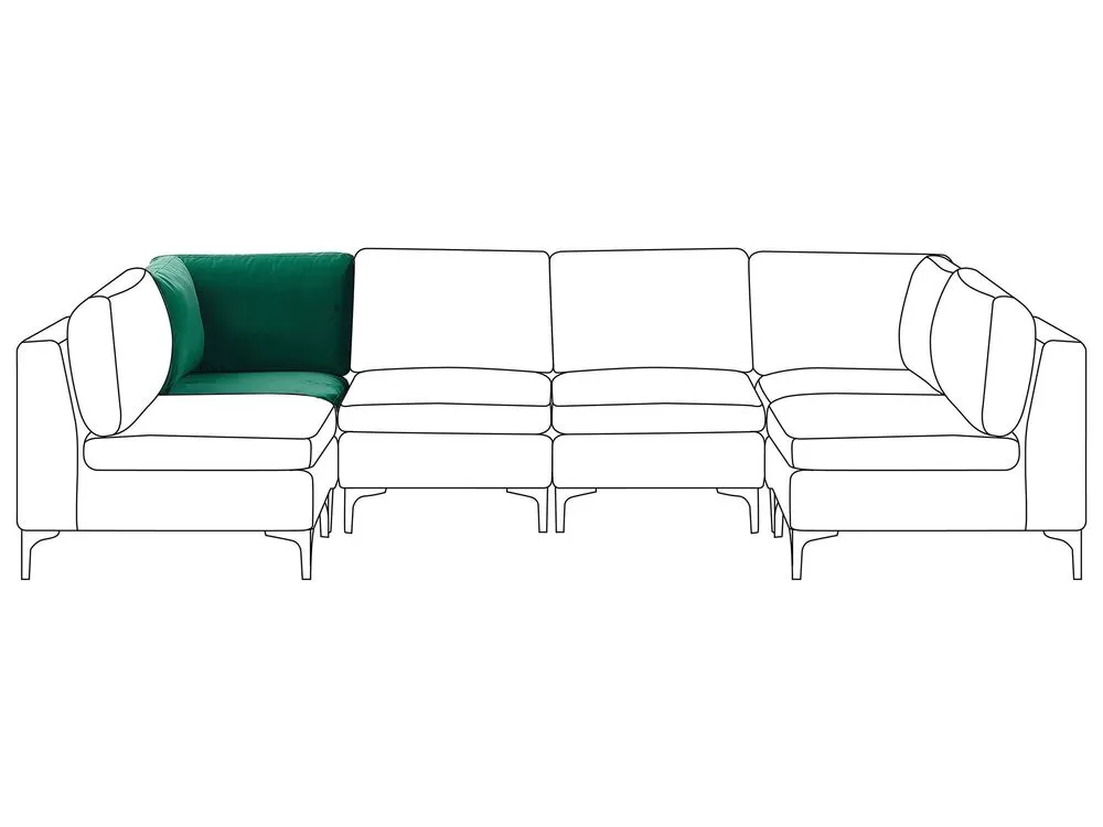 En velours Corner Section Green EVJA
