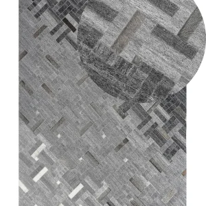 En cuir souple Area Rug 140 x 200 cm Grey DARA