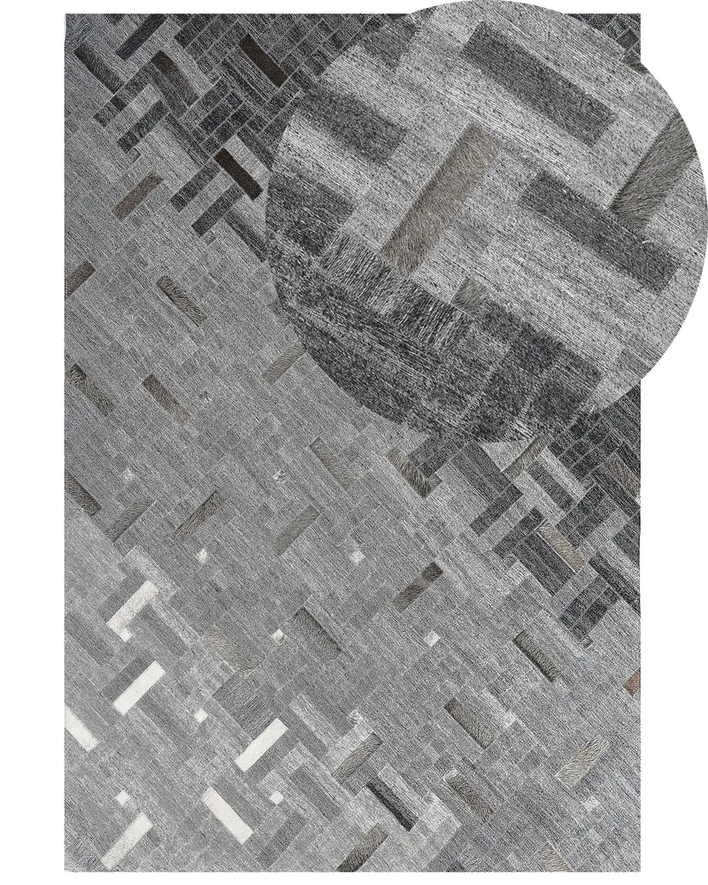 En cuir souple Area Rug 140 x 200 cm Grey DARA
