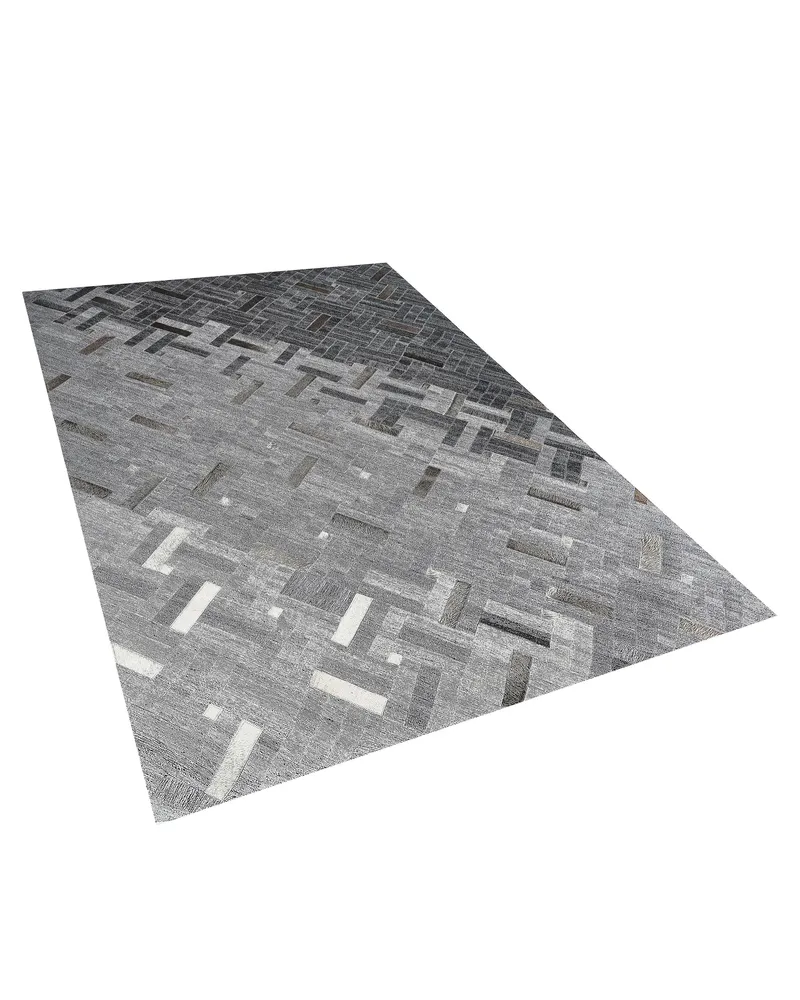 En cuir souple Area Rug 140 x 200 cm Grey DARA