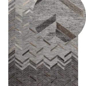 Simili-cuir Area Rug 140 x 200 cm Grey ARKUM