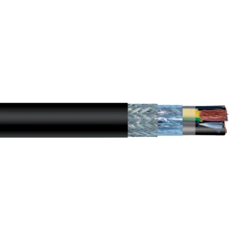 130' 6 AWG 4C Bare Ton cuivre Shielded Al Tape TC Braid PVC Gaalflex Tray VFD 1405 600V Cable