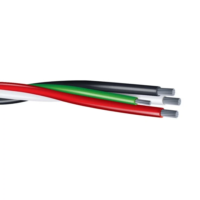250' 500-3C #1 Ground D'aluminium XHHW-2 XLPE Plex Cable BRW 600/1000V