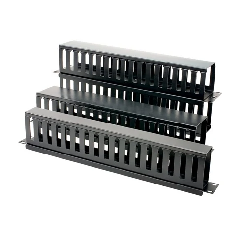 2RU Deux fois Sided 19" Horizontal Cable Manager Black Finger Style CM404
