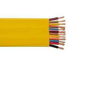 500' 16 AWG 12C Flat Festoon Shielded Polyvinyl Chloride 600V Jaune vif Cable