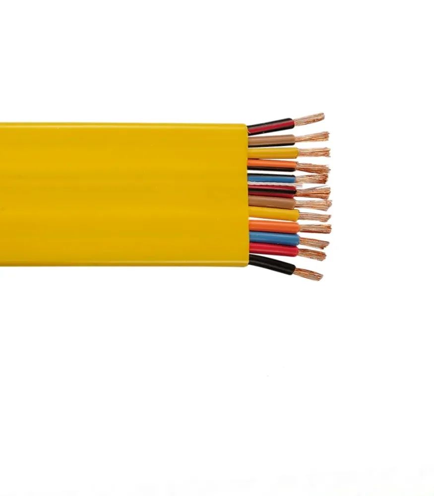 500' 16 AWG 12C Flat Festoon Shielded Polyvinyl Chloride 600V Jaune vif Cable