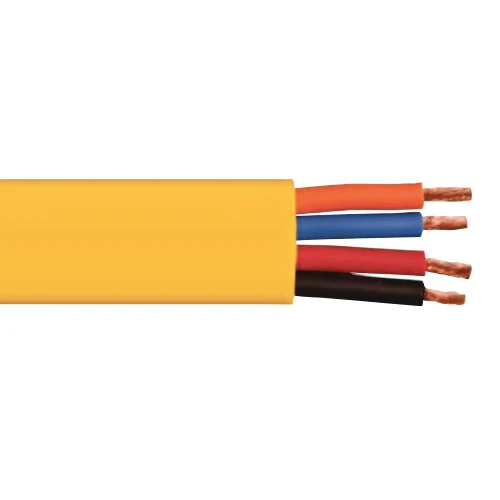 68' 10 AWG 4C Bare Copper Unshielded Yellow VINYLE 600V Flexifestoon PV-Flat UL Cable