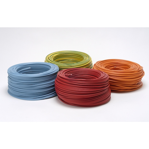 Câble électrique H07 V-K - Nombre de conducteurs / fils : 1 - Section : 6 mm² - Couleur de gaine : rouge - Longueur : 100...