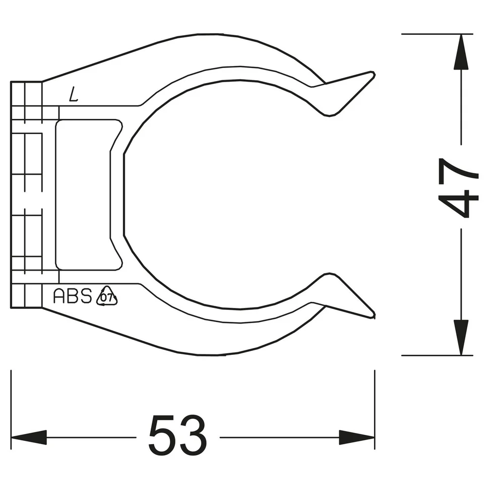 Clips simple 224 en deux parties Pour pieds de diamètre : 34 mm
