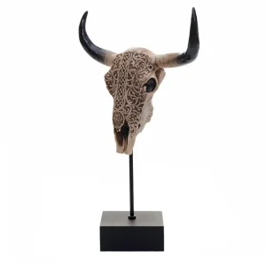 Figurine de décoration sur pied Tête de vache MCW-D30