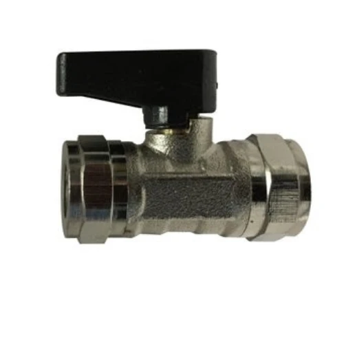 1/2" FIP X FIP N/P Ball Valve Nickel Plated Push Fitting 46653