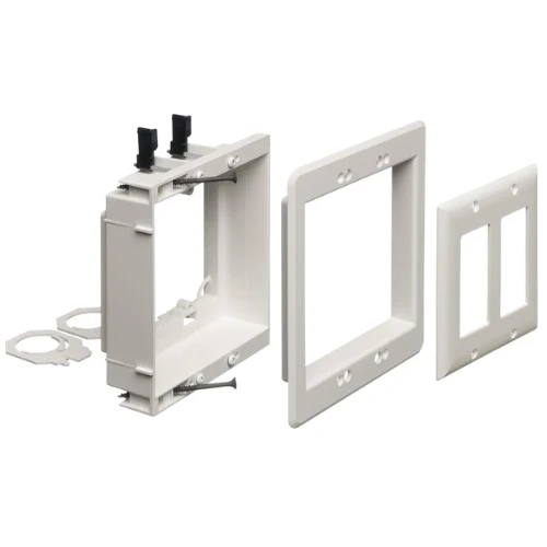 2 Gang Low Voltage Non Metallic Recessed Mounting Bracket Cable Management System LVU2W
