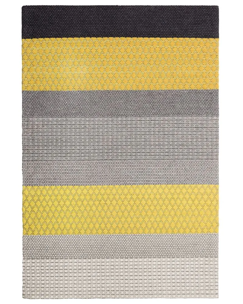 Laine Area Rug 140 x 200 cm Yellow and Grey AKKAYA