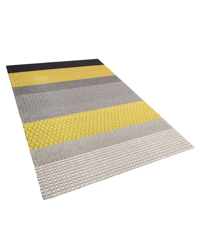 Laine Area Rug 140 x 200 cm Yellow and Grey AKKAYA