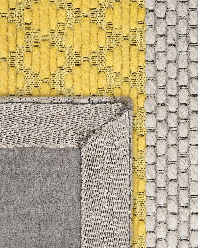 Laine Area Rug 140 x 200 cm Yellow and Grey AKKAYA