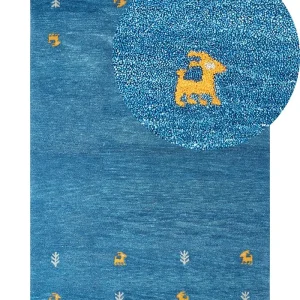 Laine Gabbeh Area Rug 140 x 200 cm Blue CALTI