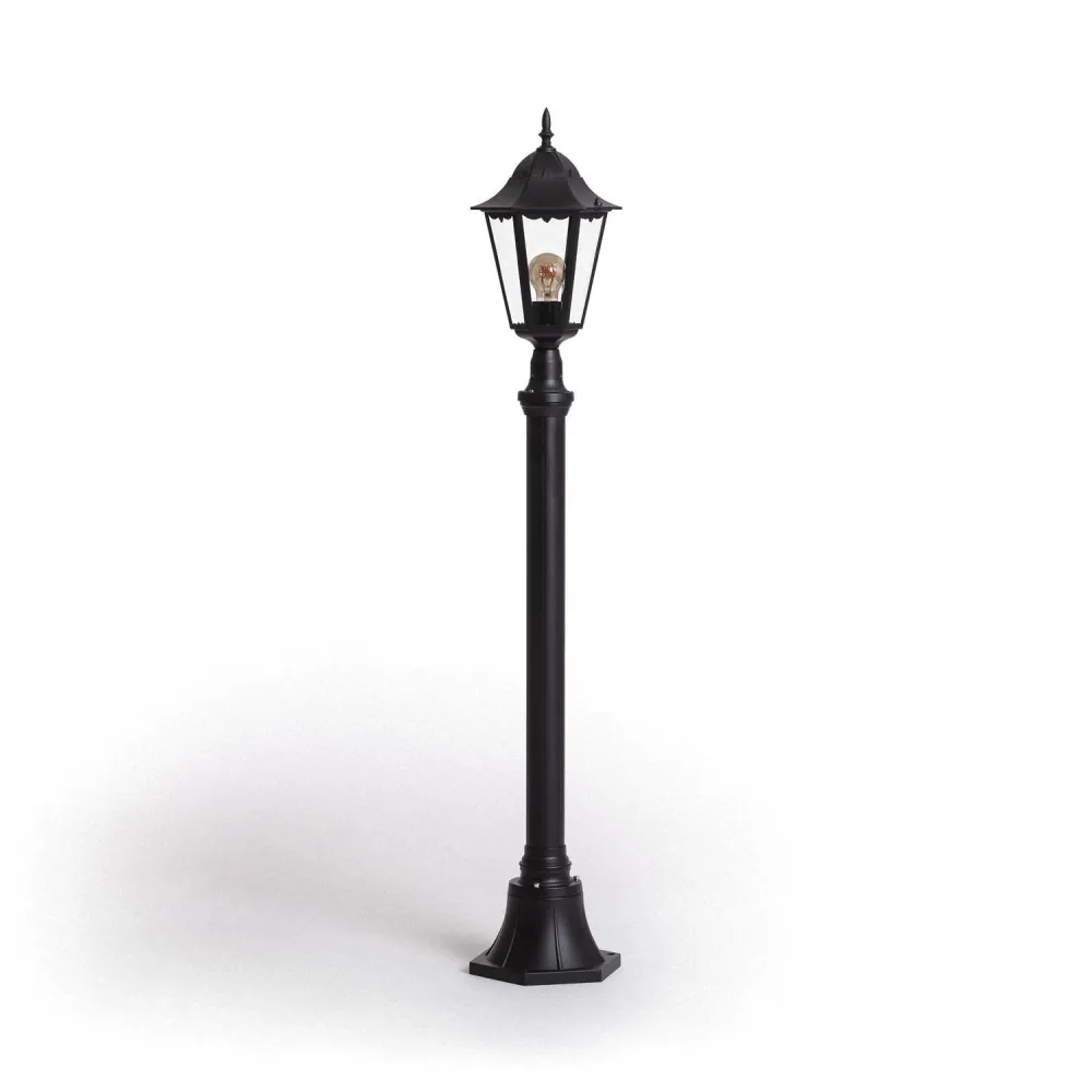 Lampadaire sur pied de 185 cm noir style traditionnel pour extérieur.