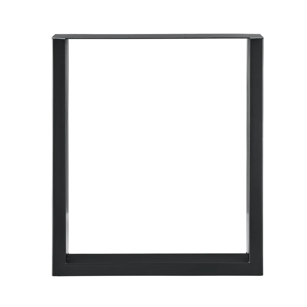 Lot de 2 pieds de table de meuble rectangulaire table à manger métal 60 x 72 cm noir 03_0003668