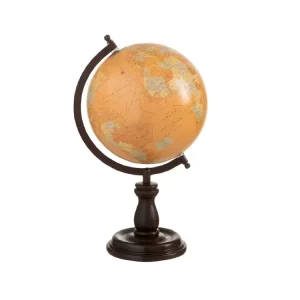 Mappemonde sur pied bois ocre moyen modèle