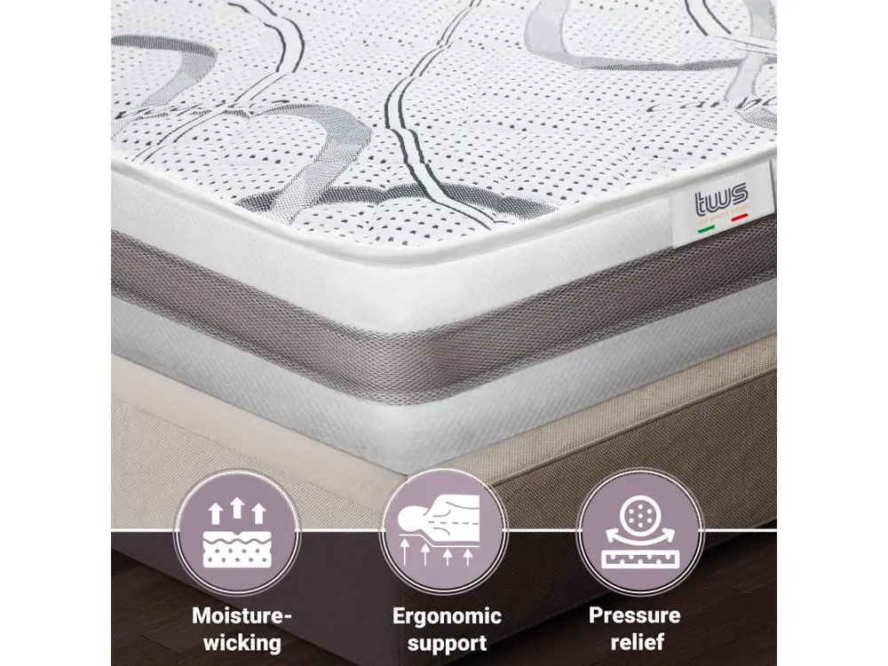 Matelas Double 140 x 210 à mémoire | Sélect Quality | Hauteur 25 cm | Made Italy