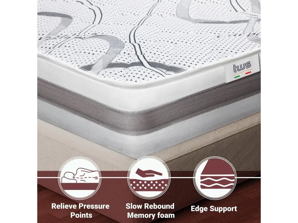 Matelas Simple 130 x 220 à mémoire de forme| Supérieur Quality | Hauteur 27 cm | Made Italy